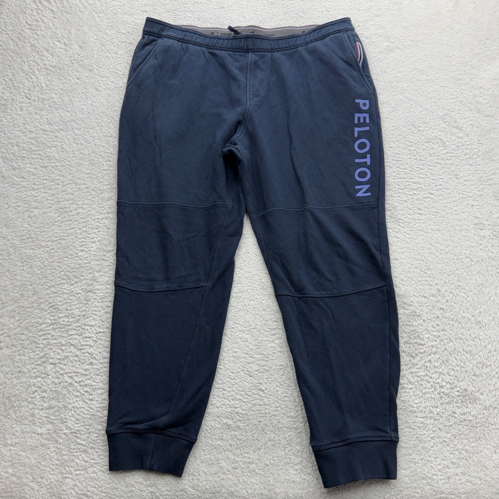 Fourlaps x Peloton Mens Navy Blue Tapered Jogger Sweatpants XL Logo Graphic